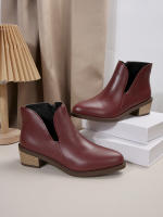 SP Botas Chelsea nuevo Botas de Mujer Botas Gruestas Tacón Bajo Botas de cuero botines retro Primavera y botas individuales Botas Cortas Mujer, - details 16