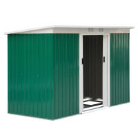 Outsunny Cobertizo de Jardín 280x130x172 cm Base de 3,2 m² Caseta de Exterior Metálica para Almacenamiento de Herramientas con 2 Puertas Correderas y 2 Orificios de Ventilación - details 0