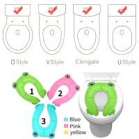 Cubierta De Inodoro Plegable Para Niños Alfombrilla De Baño Para Entrenamiento De Orina Viaje Potty Accesorios Para Niños Material Ecológico Plástico - details 1