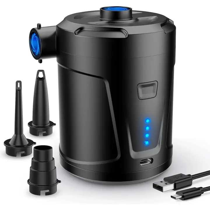 Bomba de Aire Eléctrica,5200 mAh Bathería Recargable, para Piscina Infantil,Mini Bomba de Aire Eléctrica with 3 Boquillas de Aire - 1