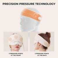 Masajeador eléctrico para aliviar la migraña, masajeador de ojos y cabeza con 6 bolsas de aire y 3 modos de calor, masajeador de sien inteligente, ayuda para dormir, alivio del estrés, relajación - details 4