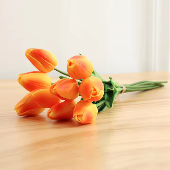 Tulipes Artificiales 1 Pieza Flores De Jardín Toque Real Decoración Para Bodas Y Hogar Falsas Flores De Tulipán - 1