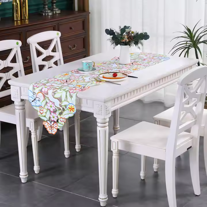 Mantel De Poliéster Colorido Para Pascua Decoración De Fiesta Navideña Lavable Para Comedor Cocina Decoraciones De Boda - 1