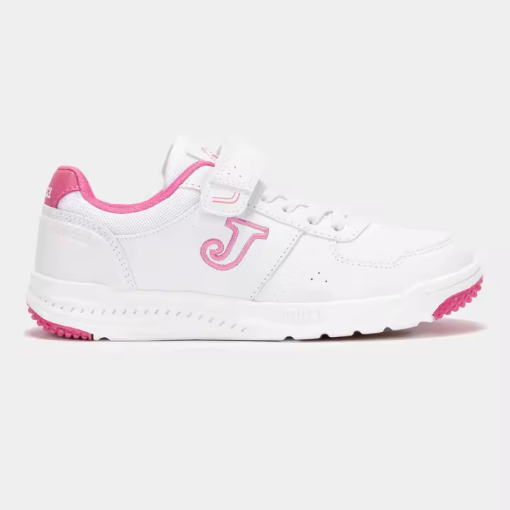 Deportivas Joma blancas con logo rosa cierre velcro escolares mod. Harvard JR - 1