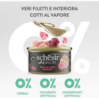Schesir After Dark - Pollo con ternera en caldo Alimento húmedo Completo para Gatos Adultos (latas 12 x 80 g) - details 0
