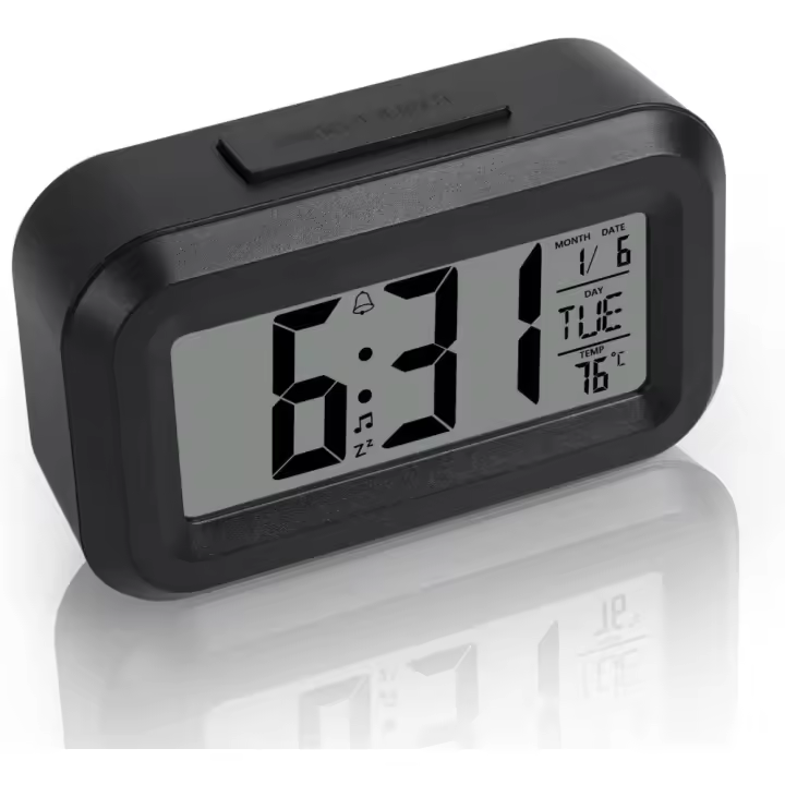 Reloj Inteligente de Cabecera, Despertador Digital de 12/24 Horas con Retroiluminación LCD, para Dormitorio,Oficina y Viaje - 1