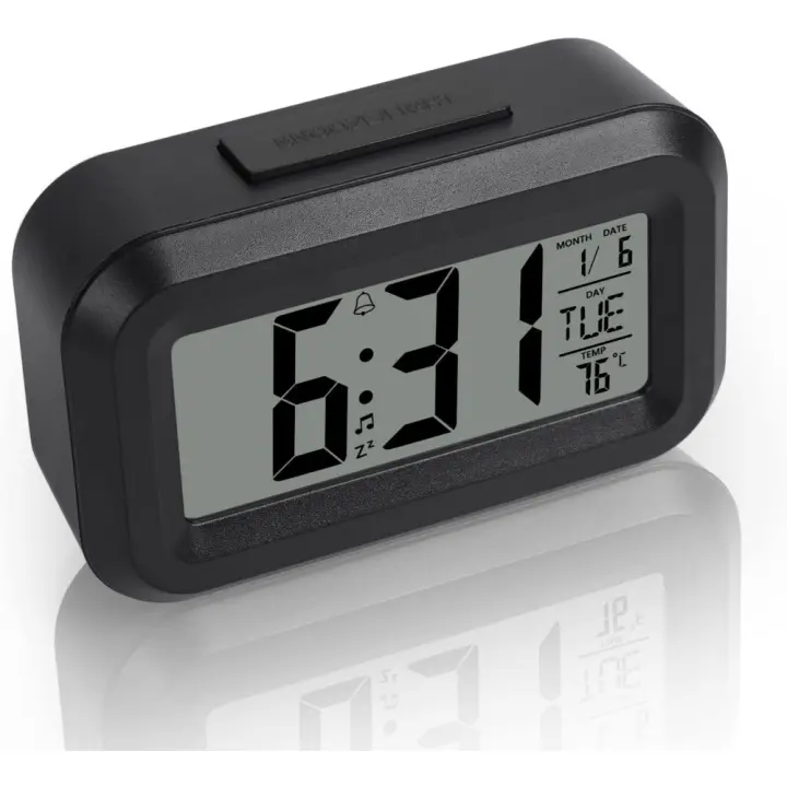 Reloj Inteligente de Cabecera, Despertador Digital de 12/24 Horas con Retroiluminación LCD, para Dormitorio,Oficina y Viaje - 1