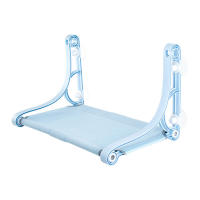 Cama Colgante Para Mascotas Lindo Y Cómodo Soporta Hasta 22.5kg Asiento De Ventana Para Gatos Hamaca De Algodón Transpirable Tamaño 55x32.5x33.3cm Azul/Oro - details 0
