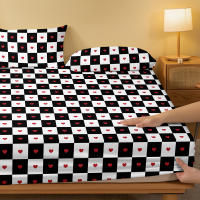 Sábana Ajustada Moderna Y Simple En Color Mate Con Diseño De Corazón Geométrico Para Dormitorio Sin Almohadillas Incluidas - details 3