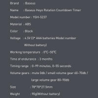 Baseus Timer De Cocina Magnético Digital Contador De Relevo Manual Con Alarma Para Cocinar Baño Estudio Medidor De Tiempo - details 12