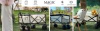 MAGIC SELECT Carro de Playa Plegable para Camping, Picnic, etc. Carrito de Mano para Jardín. Carreta de Transporte con Bolsa y Mango Ajustable. Carretilla con Ruedas Grandes con Freno Resistentes. - details 0