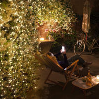 1 Pack De Luces De Cadena Solar 200 LED Para Jardín Decoración De Navidad Luz De Vinilo Impermeable De Catarata De Hidroponía - details 1