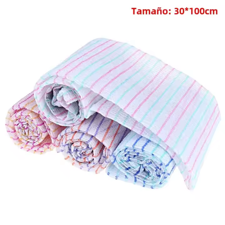 Escobilla De Baño Con Toalla De Exfoliación Y Esponja Para Ducha Paño De Limpieza Rústica Accesorios De Baño De Nylon - 1