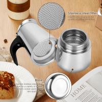 Cafetera espresso para Estufa, cafetera espresso de Maple inoxidable de 200 ml Y 4 Tazaspara Cocina de inducción - details 1