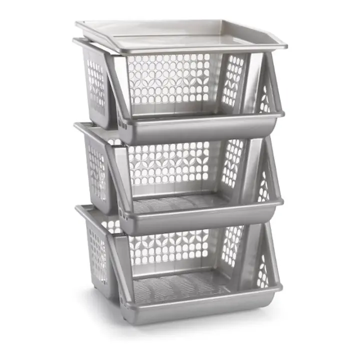 3 Alturas, Estrecho, Estantería para Cocina y baño, Ahorra Espacio, para Espacios reducidos, Cocina, Oficina, baño, Fácil Montaje - 1
