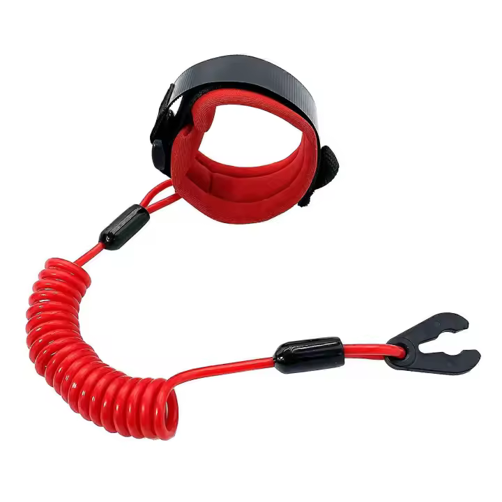 Cordón de seguridad para interruptor de parada de emergencia de motor de barco, repuesto para motor fueraborda, 160 cm/63 pulgadas de largo - 1