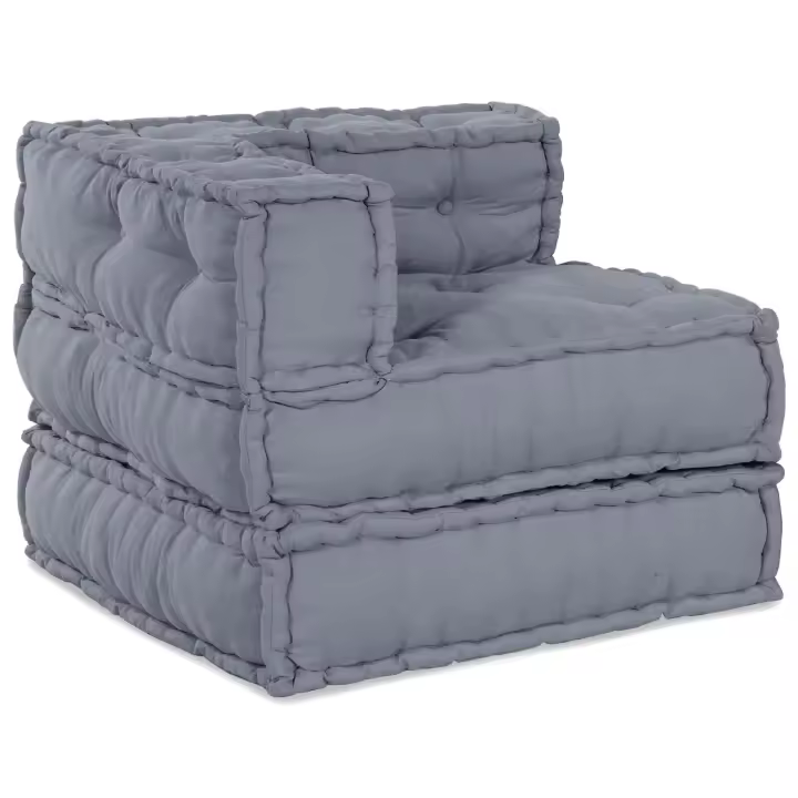 Sofá modular de 3 plazas vidaXL convertible en tela gris - 1