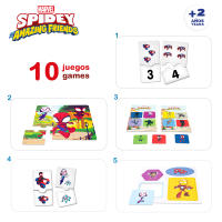 Spidey - Set 10 Juegos educativos Spidey para niños con fichas de cartón y cilindros de plástico, Superhéroes Marvel, Juego Spiderman, Juguete para niños y niñas, Regalo a partir de 2 años - details 1