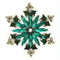 Broche De Navidad Para Mujer Con Diamantes Rojo Y Espinilla Broche De Navidad Para Mujer Broche De Fiesta De Año Nuevo Broche De Regalo Unisex Clásico - details 3