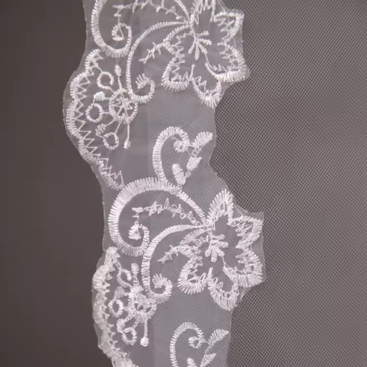 Velo De Boda Corto Y Sencillo En Tulle Dos Capas Con Cepillo Blanco Ocre Para Novia Accesorios De Boda Para Matrimonio - 1