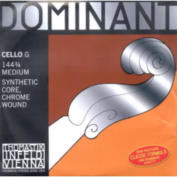 CUERDA VIOLONCELLO-Thomastik (Dominant 144) (Metal/Cromo) 3ª Medium Cello 3/4 (G) Sol (Una Unidad) - 1