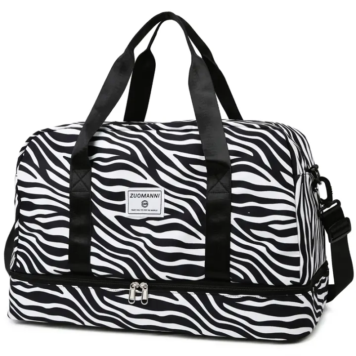 Bolsa De Viaje De Mujer Con Estampados Animal Amplio Y Duradera Capacidad Grande De Nylon Bolsa Deportiva Para Fin De Semana Y Noche - 1