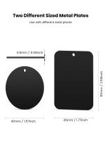 TOPK Placa De Metal Para Teléfono 4 Piezas Reemplazo Universal Para Soporte De Teléfono Magnético Para Todos Los Automóviles Con Adhesivo 3M Montaje En Tablero Negro - details 5