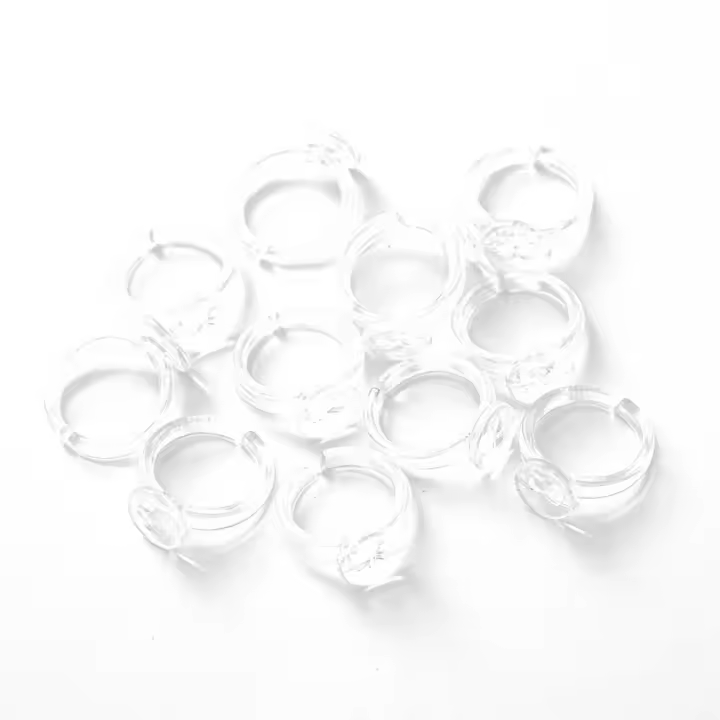 100pcs Anillos Ajustables De Plástico Transparente Base Para Bebés Y Niños Pequeños 9mm Blancos Herramientas De Bricolaje Y Joyería - 1