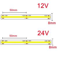 Tira De LED COB Flexible RA90 Alta Densidad 12V 24V 320LEDs/M Luz De Encaje Blanco Rosa Amarillo Azul Helado Rojo Verde Para Decoración De Hogar - details 4