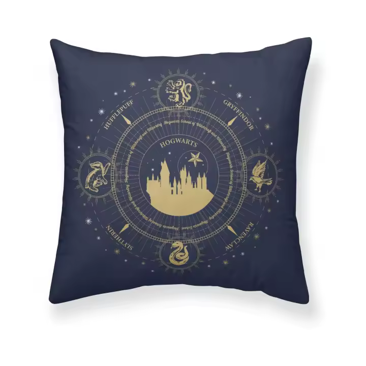 BL Belum | Funda cojín Harry Potter, Funda de cojín 100% algodón 50x50cm Modelo Christmas Gold A - 1