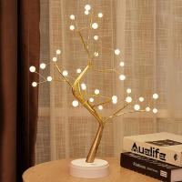 Luz De Árbol De Fuego Y Perla Con Interruptor Táctil USB Y Caja De Batería Luz Nocturna LED Con Hilo De Cobre Para Decoración De Navidad - details 3