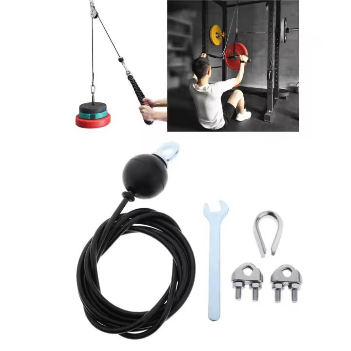 Sistema De Pulley De Cables De Fitness Pesado Para Biceps Y Triceps Con Rodillos De Acero Para Equipo De Gimnasio Y Hogar Repuesto De Cables De Máquina - 1