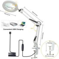 Lámpara de augmentation LED with abrazadera, lámpara de escriorio LED, augmentation de 10x, Brazo metálico ajustable, Luz regulable para Lectura (Blanca) - details 0