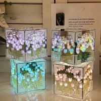 Lámpara De Espejo En Forma De Tulipán DIY Luz Nocturna De Flor Simulada Para Dormitorio Regalo De Cumpleaños Hecho a Mano - details 7