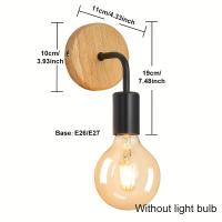Lámpara De Pared Vintage En Madera Sconce Iluminación Retro Industrial Para Decoración De Dormitorio Y Comedor Fuente De Alimentación AC Flujo Luminoso 60-249 - details 4