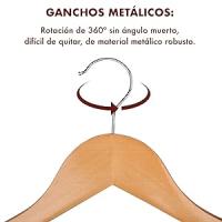 T-Lovendo - Juego de 20 Perchas de Madera Maciza - details 3