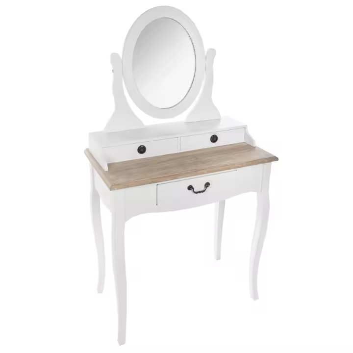 Tocador con Espejo Chrysa Blanco y Madera 74 cm - 1