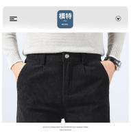Pantalones De Corduroy Para Hombre Ajustados Y Elásticos Moda Casual Ropa De Otoño Y Primavera Pantalones De Trabajo Negocios - details 20