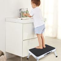 STARLEY-Taburete plegable de metal con escalera portátil de 1 escalón, taburete plegable antideslizante con plataforma de goma antideslizante, taburetes de capacidad de 330 libras para adultos, niños, cocina, inodoro, baño, campamento, oficina, caravana - details 4