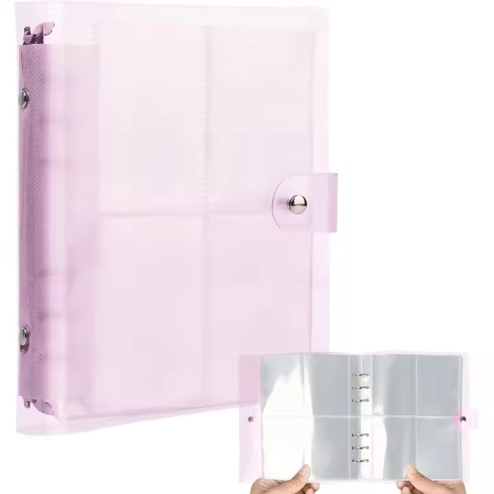 200 Pockets Photo Binder Album, Kpop Mini Photo Card Pocket Book, 3 Inch Small Photo Cards for Collecting Pictures Purple - 1