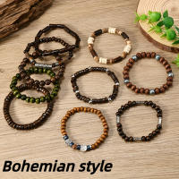 10pcs Pulseras De Madera Con Hebillas Vintage Para Hombres Pulseras De Bricioleta Multicapa Accesorios De Fiesta Regalos - details 2