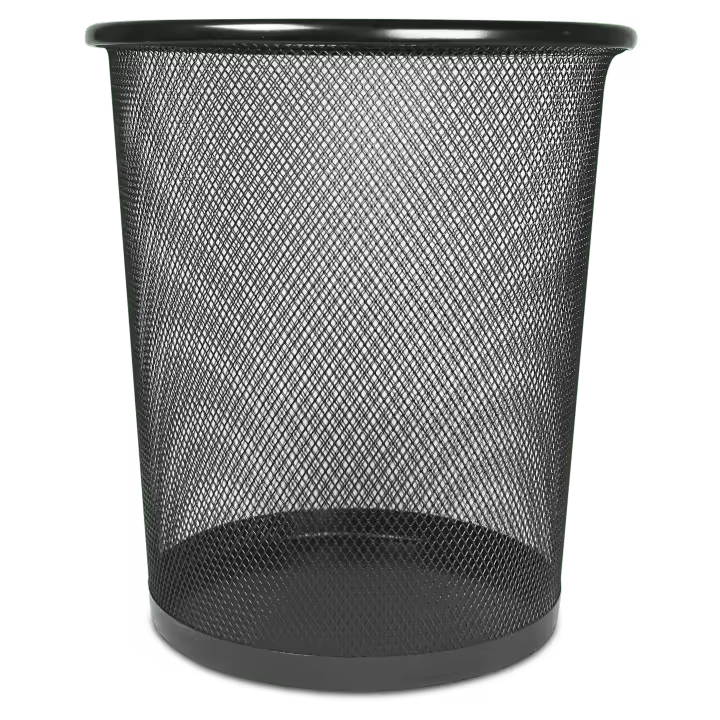 Papelera de Rejilla Metálica 15L Color Negro | Ideal Para Oficinas, Escritorios, Aulas de Clase… | Cubo de Basura Ligero y Resistente - 1