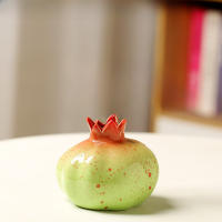 Vajilla De Cerámica Hecha a Mano En Forma De Fruta De Pomegranato Adornos Pequeños Para El Hogar Accesorios Divertidos Y Lindos - details 3