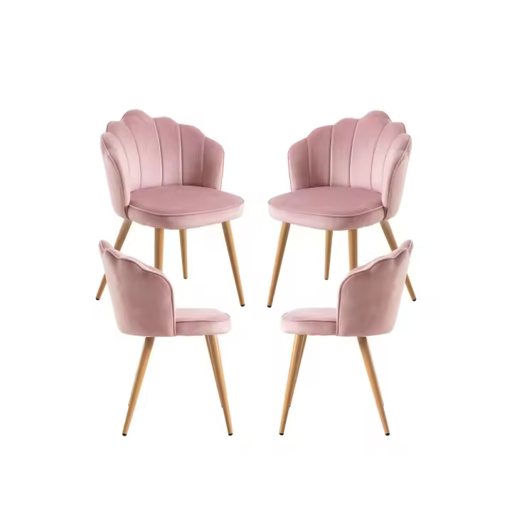 Pack 4 Sillas Blume Terciopelo - Rosa - 1