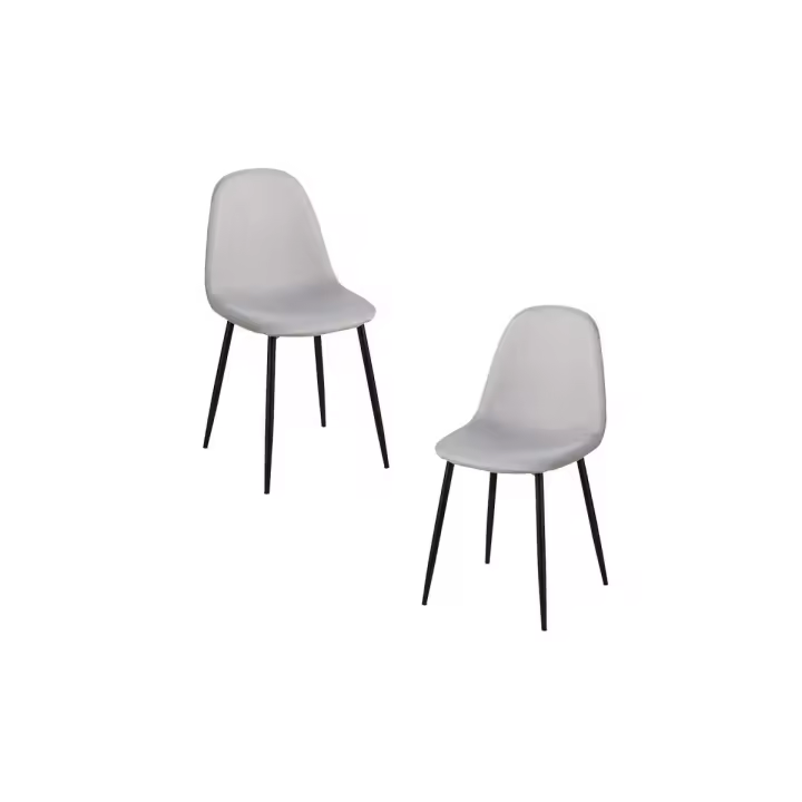 Pack 2 Sillas Black Teok Tela - Gris claro - 1