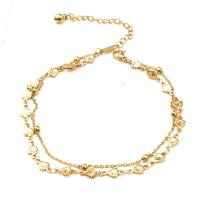 Pulsera De Tobillo Multicapa De Acero Inoxidable 304 Estilo Cadena De Enlace Con Corazón Para Mujer Fiesta Playa Sin Zapatos 24cm - details 0