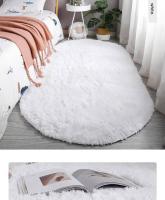 VIKAMA Alfombra De Silla De Seda Longa Teñida Nórdica Para Dormitorio Y Sala De Estar Alfombra Oval Sencilla Moderna Antideslizante Y Resistente Al Desvanecimiento Para Adultos - details 19