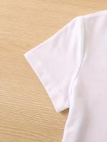 Camiseta De Mujer Con Estampado De Mariposa Cuello Redondo Casual Manga Corta Primavera Verano Top Tee Polyester Creatividad - details 1