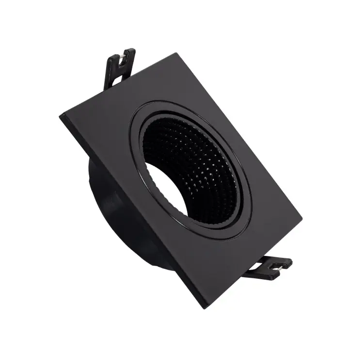 Ledkia Aro Downlight Cuadrado Basculante para Bombilla LED GU10 / GU5.3 Corte Ø80 mm - 1