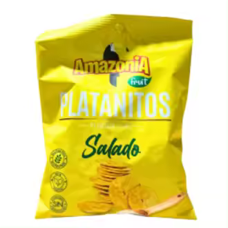 Platanitos Salados Amazonia Fruit 75g- Snack de plátano verde con sal - 1